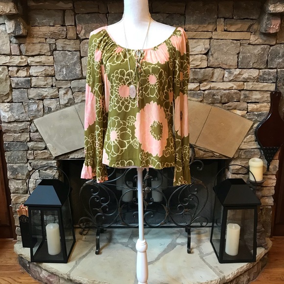 Trina Turk Tops - NWOT Trina Turk Pink and Green Silk Blouse Large